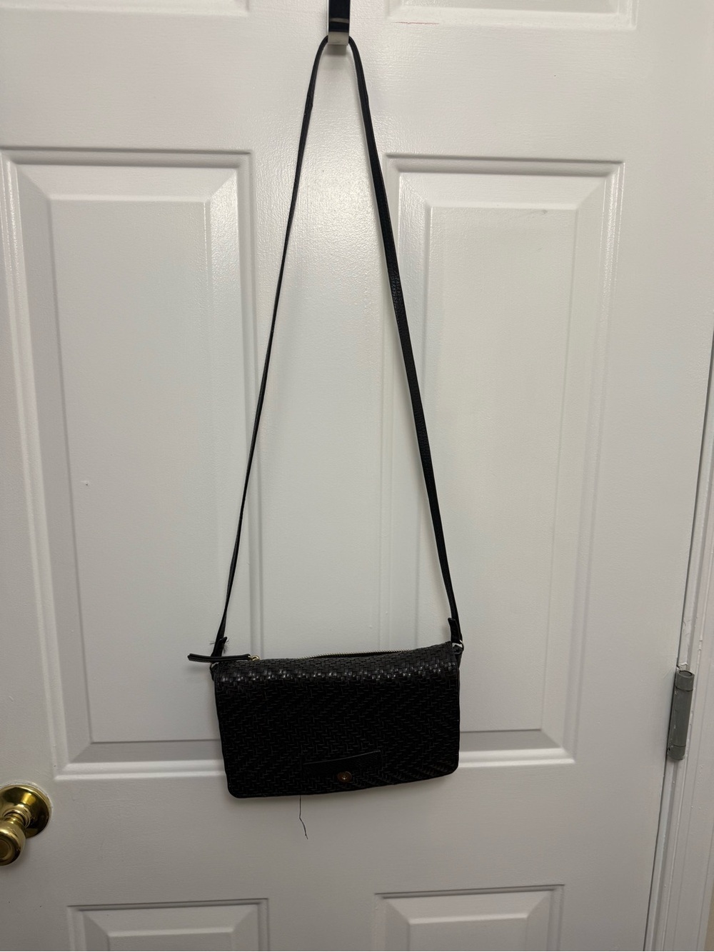 & Other Stories Black Woven Shoulder Crossbody Bag With Clasp (see description)